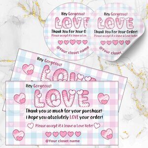 120 Pack Love Cute  Personalized Thank You Cards & Stickers